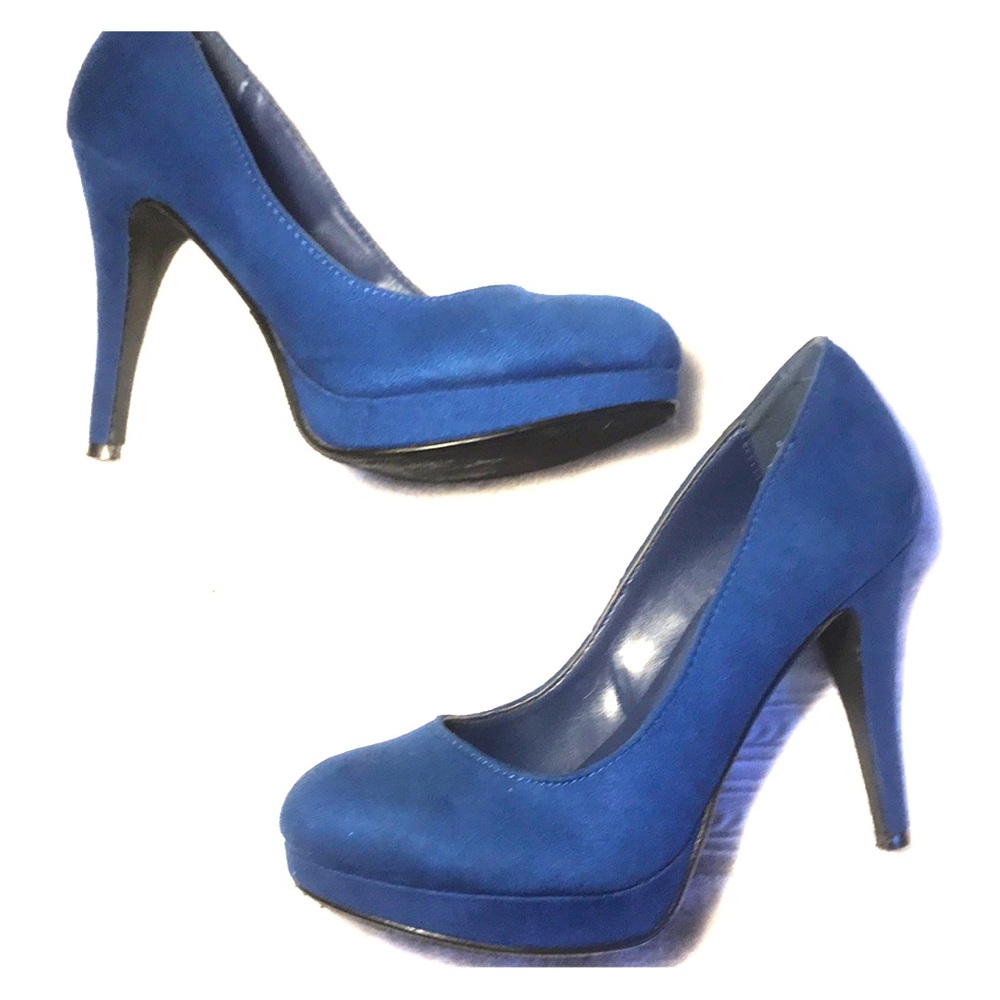 royal blue platform stilettos